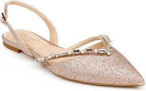 Badgley Mischka Camden Pointed Toe Slingback Flat in Rose Gold at Nordstrom Rack, Size 6.5