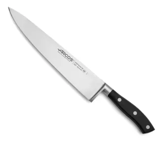 Arcos Arcos - Cuchillo Cocinero Riviera 233700 De Acero Nitrum, Con Mango De Polioximetileno Y 25 Cm De Hoja En Estuche