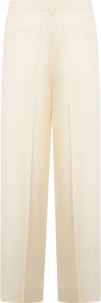 Toteme Womens Trousers With Pleats Ecru Viscose Trouser Suits