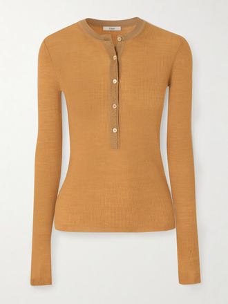 Chlo&eacute; Pullover In Lana A Coste - Marrone