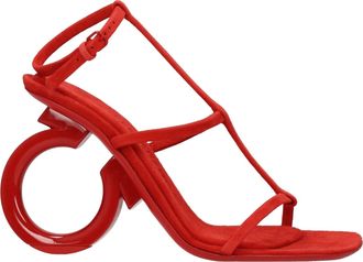 Ferragamo Sandali Elina Donna Camoscio Rosso/Fiamma