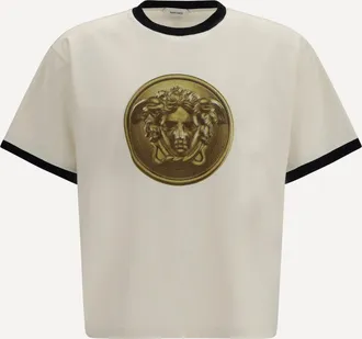 Versace T-shirt in jersey di cotone con stampa Man XL