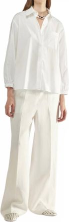 Liviana Conti Zahira Cotton Blend Blouse In White