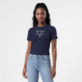 Champion Womens Champion Navy New York Yankees Soft-Touch Fitted Cropped T-Shirt at Nordstrom, Size Xx-Large