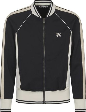 Palm Angels Monogram Trainingsjack - Heren - Vesten met rits - Zwart - M - Polyester - Hoodies & sweatvesten