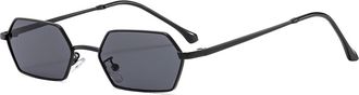 Generic Metal Small Frame Men Sunglasses Driving Women Outdoor Sun Glasses(Black)