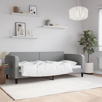 vidaXL Sof&aacute; Cama Sin Colch&oacute;n Tela Gris Claro 90x200 Cm Vidaxl