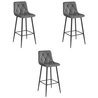 OEM Taburete Nado - Terciopelo Gris Oscuro / Patas Negras X 3