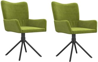 vidaXL Sillas De Comedor Giratorias 2 Unidades Terciopelo Verde Claro Vidaxl
