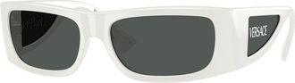 Versace Rectangle Full Rim Sunglasses - White