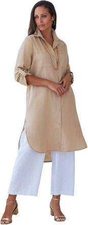 Jessica London Linen Mega Tunic in Pale Seafoam at Nordstrom, Size 28
