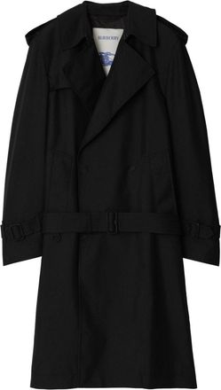 Burberry double-breasted belted trench coat - women - Polyester/Silk/Viscose - 4 - Black