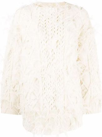 Valentino Garavani Feather-Embellished Wool Jumper