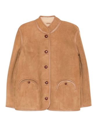 Blazé Milano Suède jack met knopen - Bruin