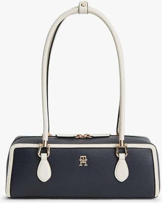 Tommy Hilfiger Womens Monogram East-West Shoulder Bag - Space Blue