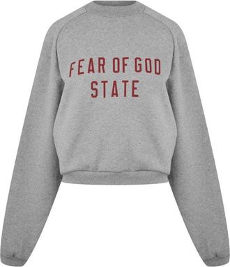 Fear of God Essentials Logo Fleece Cropped Sweatshirt