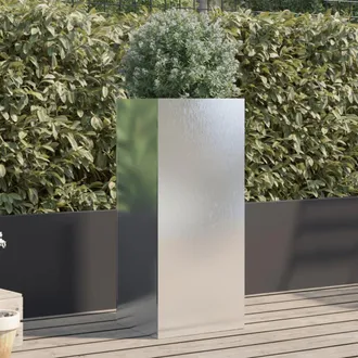 vidaXL Jardinera De Acero Inoxidable Plateado 32x29x75 Cm Vidaxl