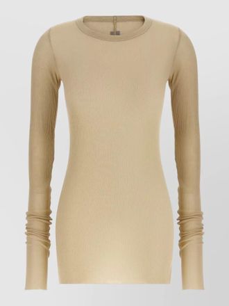 Rick Owens long sleeve rib crew neck stretch top