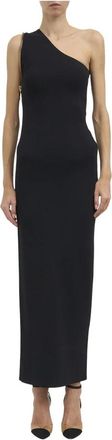 Elisabetta Franchi Abito Red Carpet in Maglia con Zip - Dames - Kleedjes - Zwart - XS - Kleedjes