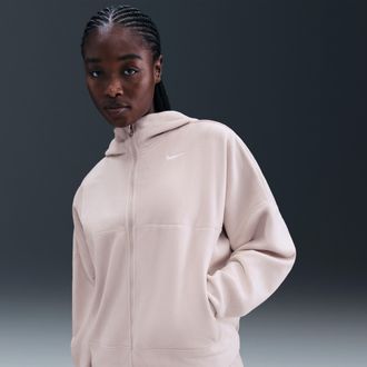 Nike Womens One Therma-FIT Full-Zip Top in Pink | HV3698-667