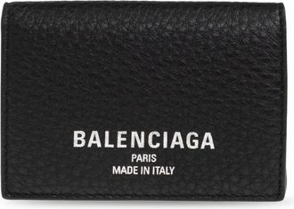 Balenciaga Leren Portemonnee met Gedrukt Logo - Heren - Portefeuilles - Zwart - ONE Size - Leer - Accessoires