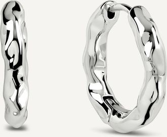 Radley London Hadley Lane Silver Plated Hammer Hoop Earr Silver - RYJ1641S