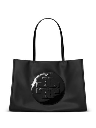Tory Burch small Ella logo-embossed tote bag - Black