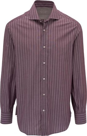 Brunello Cucinelli Bicolor Cotton Pattern Mens Shirt