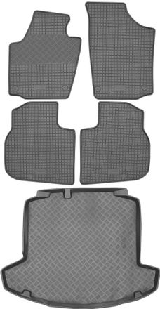 OEM Juego De Alfombrillas De Goma Para Coche Y Alfombrilla Para Maletero Para Seat Toledo Iv Sed&aacute;n (2012-2018)