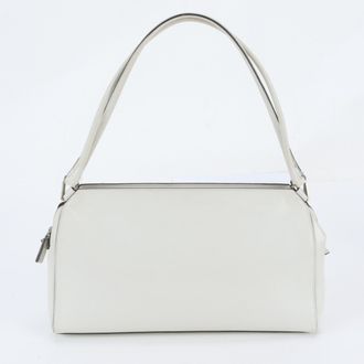 Prada White Leather Handbag Shoulder Bag Tote Bag (Pre-Owned)