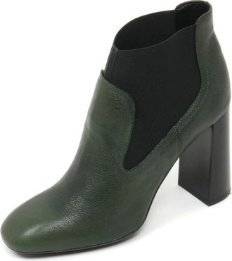 Tod's Elastische Laars T95 ZL Tronchetto - Dames - Laarzen met Hak - Groen - 38 EU - Schoenen