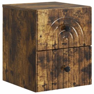 vidaXL Mesita De Noche De Pared Roble Ahumado 33 X 34,5 X 40 Cm Vidaxl
