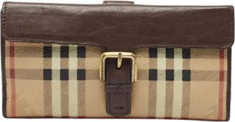 Burberry Tweedehands leren portemonnees - Dames - Vintage Accessoires - Bruin - ONE Size - Vintage