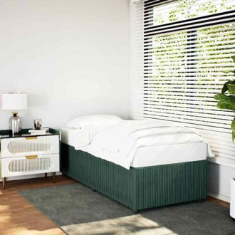 vidaXL Bed Frame without Mattress Dark Green 90x190 cm Single Velvet Vidaxl