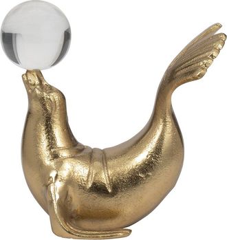 Sagebrook Home Metal 7In Sea Lion With Acrylic Ball