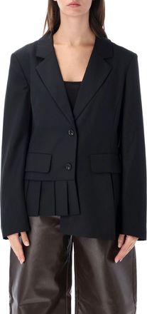 OperaSPORT Elisa Pleated Hem Tailored Black Blazer