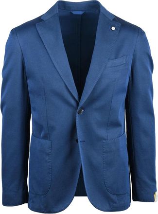 L.B.M. 1911 Royal Blue Cotton Mohair Wool Fitted Jacket