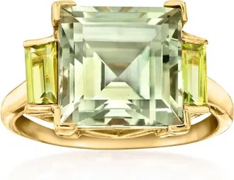 Ross-Simons Prasiolite and. Peridot Ring in 18kt Gold Over Sterling