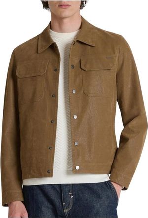 Antony Morato Leren jassen - Heren - Leren en Su&egrave;de Jassen - Beige - L - Jassen