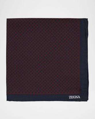 Ermenegildo Zegna Men & apos;s Mini Geometric Silk Pocket Square