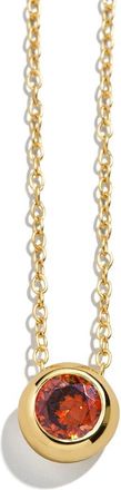BaubleBar 18k Gold Plated Birthstone Pendant Necklace in Dark Red at Nordstrom