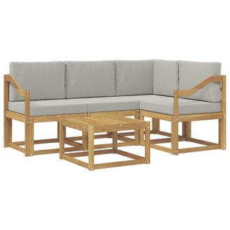 vidaXL Conjunto De Sof&aacute;s De Exterior 5 Pcs Blanco Y Gris Claro Vidaxl