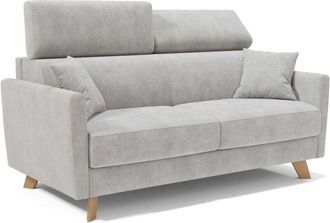 Divani.Store Francy Sof&aacute; Cama Con Reposacabezas Ajustables 180 Cm (mat. 140x197) Gris