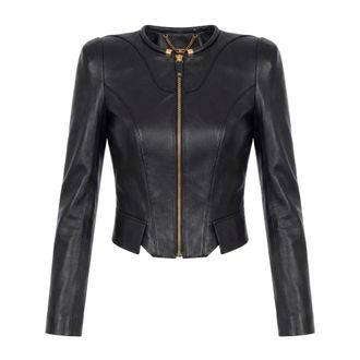 Elisabetta Franchi Dames, Jassen, Zwart, Maat: XS Leer