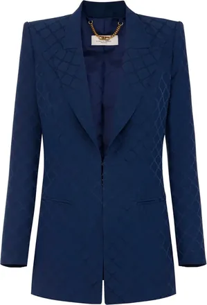 Elisabetta Franchi Blazer in raso con effetto jacquard - Blu