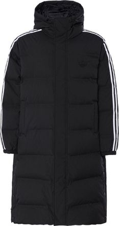 adidas Long Puffer Jacket Asia Sizing Black White JD3749