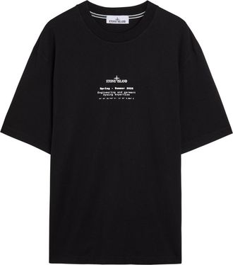 Stone Island Logo-print Cotton T-shirt - Black - XL