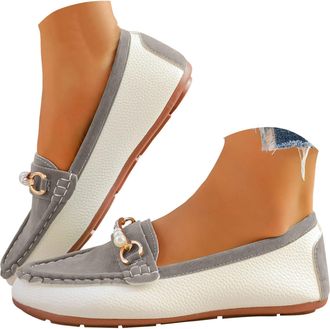 Generic Loafers Shoes for Women,Orthopedic Shoes for Women,Ladies Casual Slip On Leather Loafer Comfort Low Top Leather Lightweight Round Toe Business Work Lo