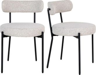 Moloo Silla en tela boucl&eacute; color crudo (x2)