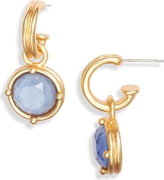 Karine Sultan Round Drop Huggie Hoop Earrings in Gold/blue at Nordstrom
